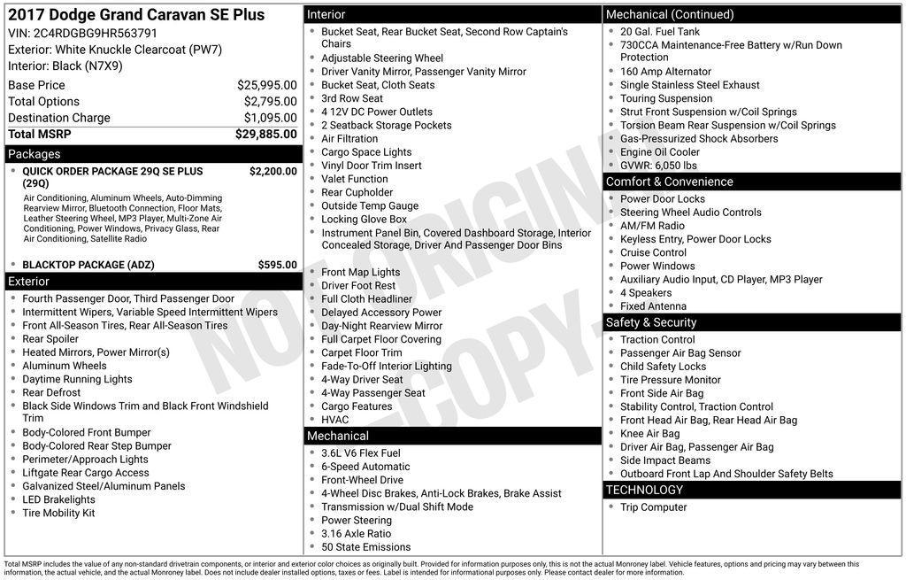 used 2017 Dodge Grand Caravan car, priced at $6,788