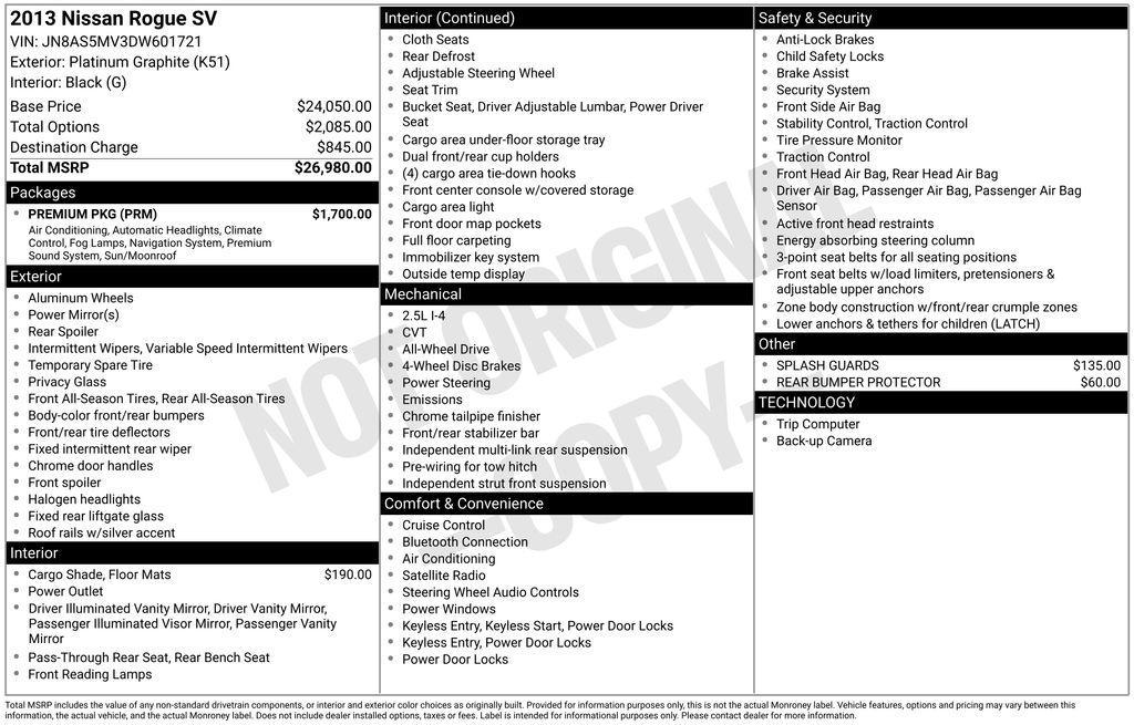used 2013 Nissan Rogue car, priced at $4,456