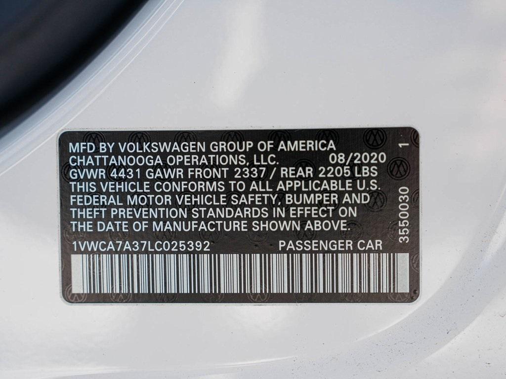 used 2020 Volkswagen Passat car, priced at $22,740