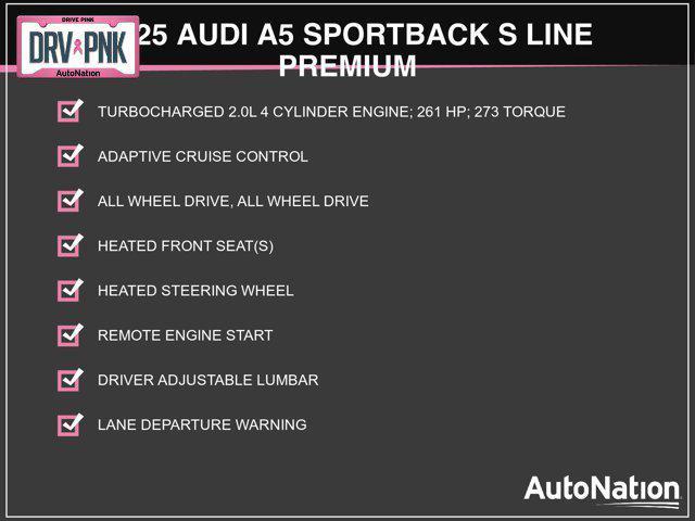 new 2025 Audi A5 Sportback car, priced at $51,980