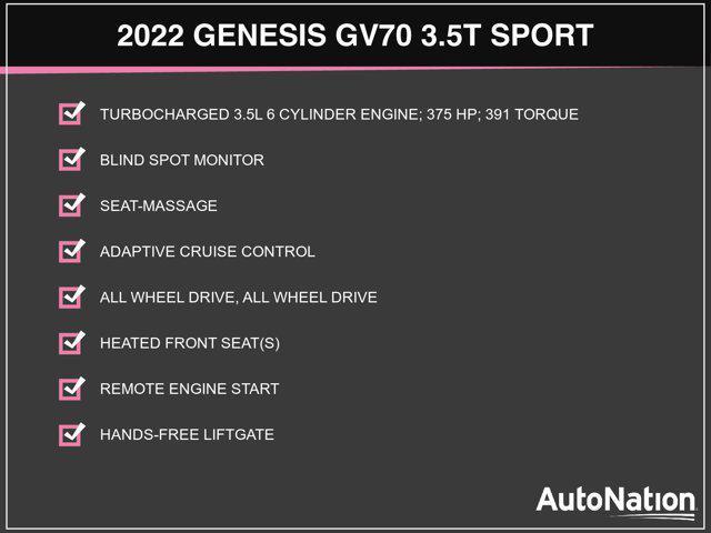 used 2022 Genesis GV70 car, priced at $33,998