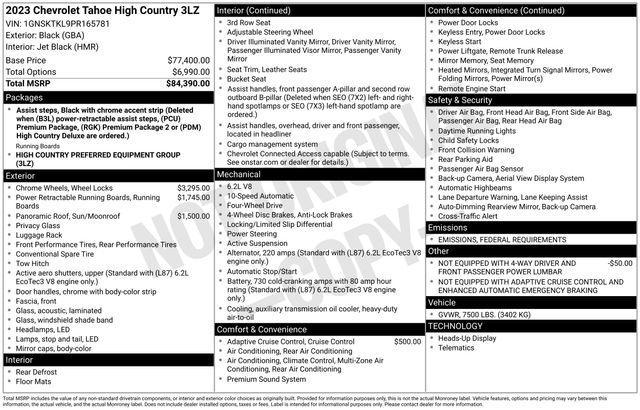 used 2023 Chevrolet Tahoe car, priced at $65,689