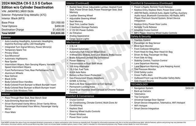 used 2024 Mazda CX-5 car, priced at $27,145