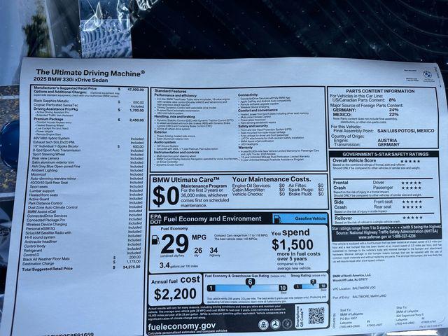 new 2025 BMW 330 car, priced at $54,275