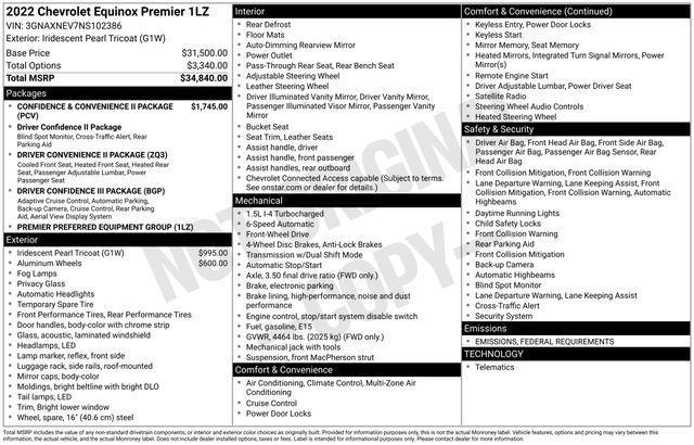 used 2022 Chevrolet Equinox car, priced at $25,124
