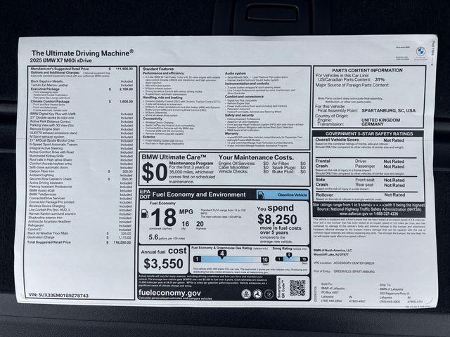 used 2025 BMW X7 car, priced at $111,250