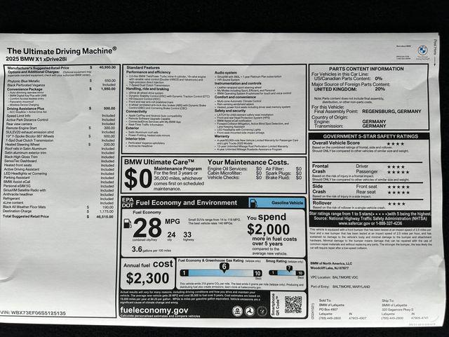 new 2025 BMW X1 car, priced at $46,515