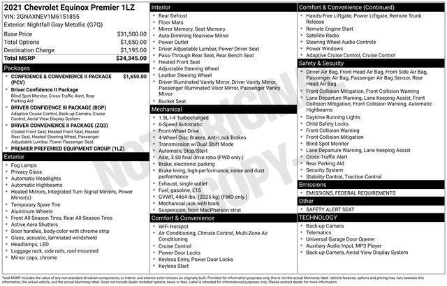 used 2021 Chevrolet Equinox car, priced at $22,517
