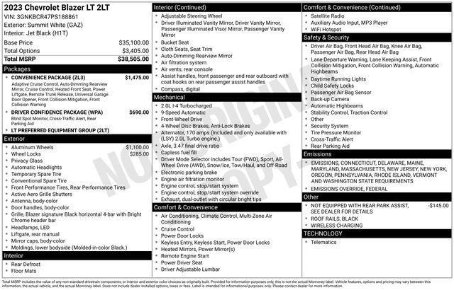 used 2023 Chevrolet Blazer car, priced at $26,441
