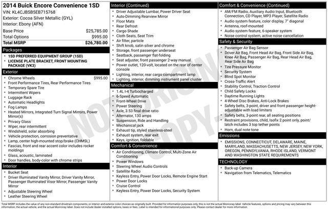 used 2014 Buick Encore car, priced at $11,030