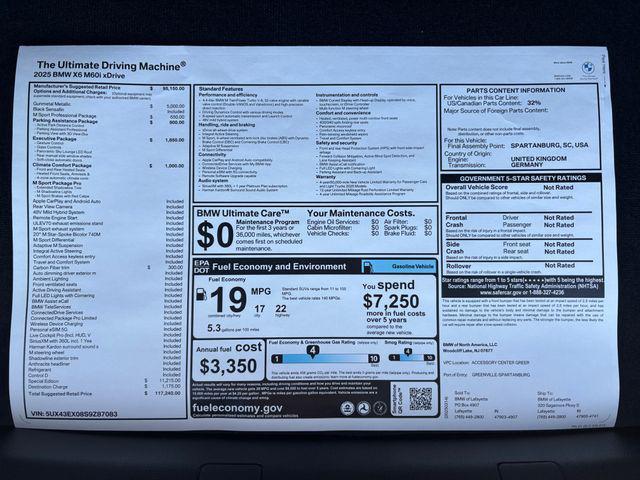 new 2025 BMW X6 car, priced at $117,240