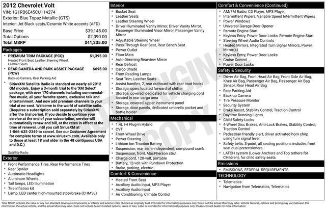 used 2012 Chevrolet Volt car, priced at $7,197