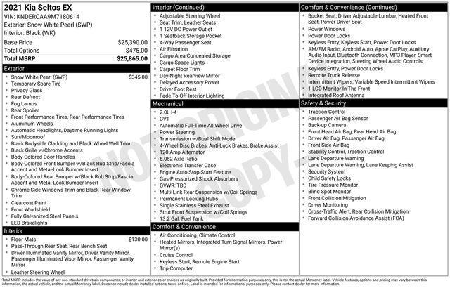 used 2021 Kia Seltos car, priced at $20,734