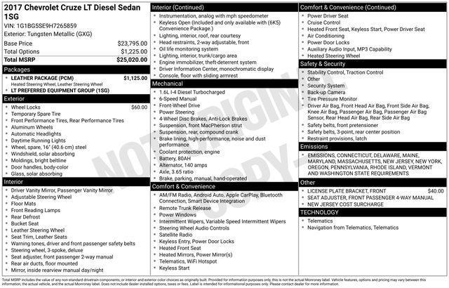 used 2017 Chevrolet Cruze car, priced at $10,173