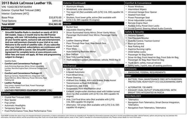 used 2013 Buick LaCrosse car, priced at $11,148