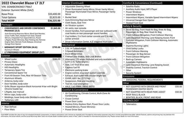 used 2022 Chevrolet Blazer car, priced at $24,899