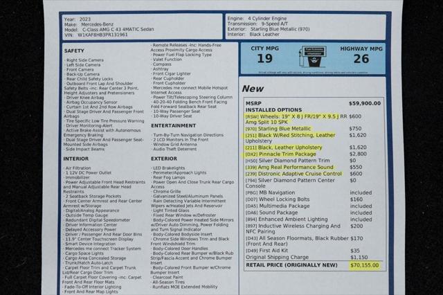 used 2023 Mercedes-Benz AMG C 43 car, priced at $44,897