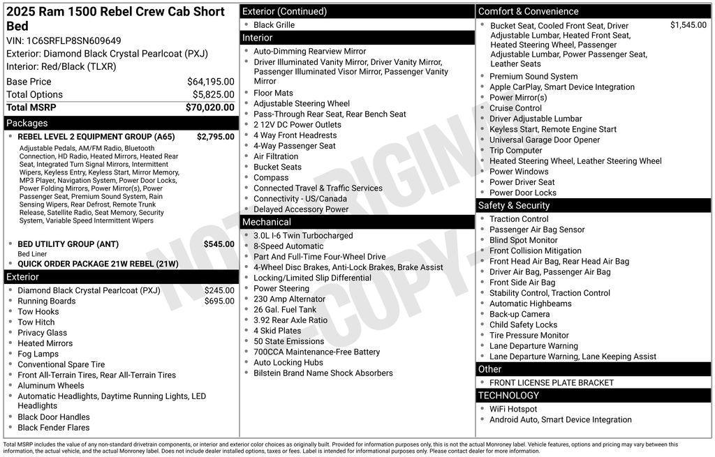 used 2025 Ram 1500 car, priced at $51,471