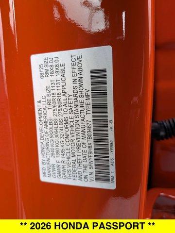 new 2026 Honda Passport car, priced at $54,400