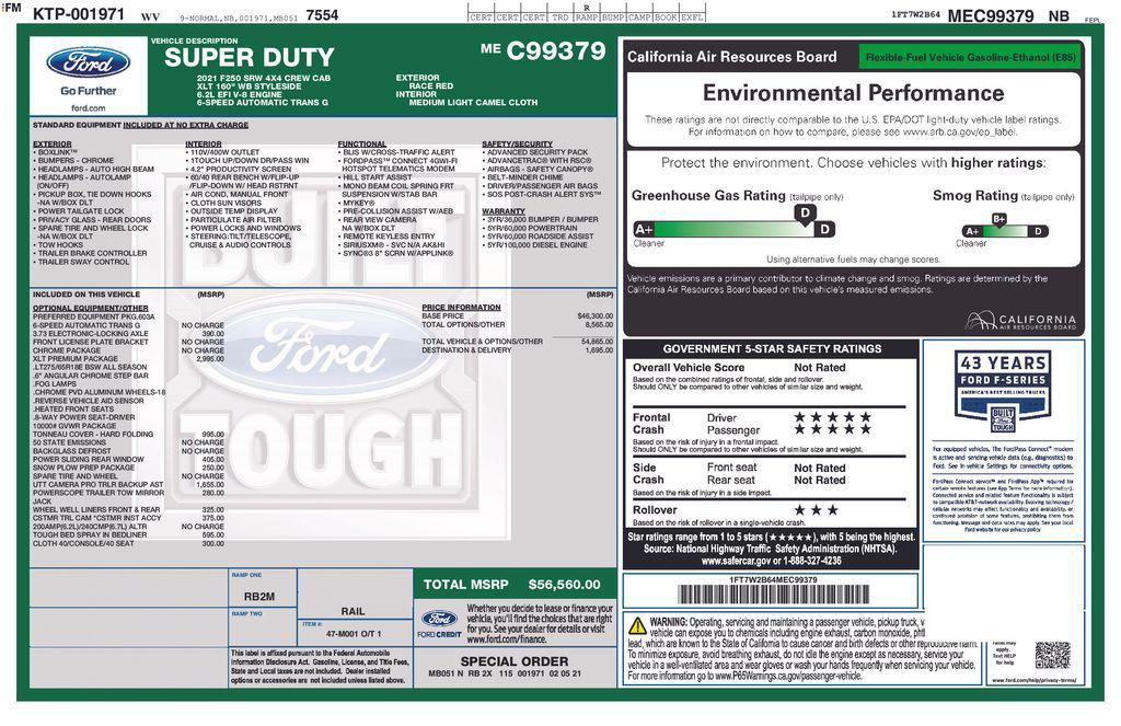 used 2021 Ford F-250 car, priced at $45,135