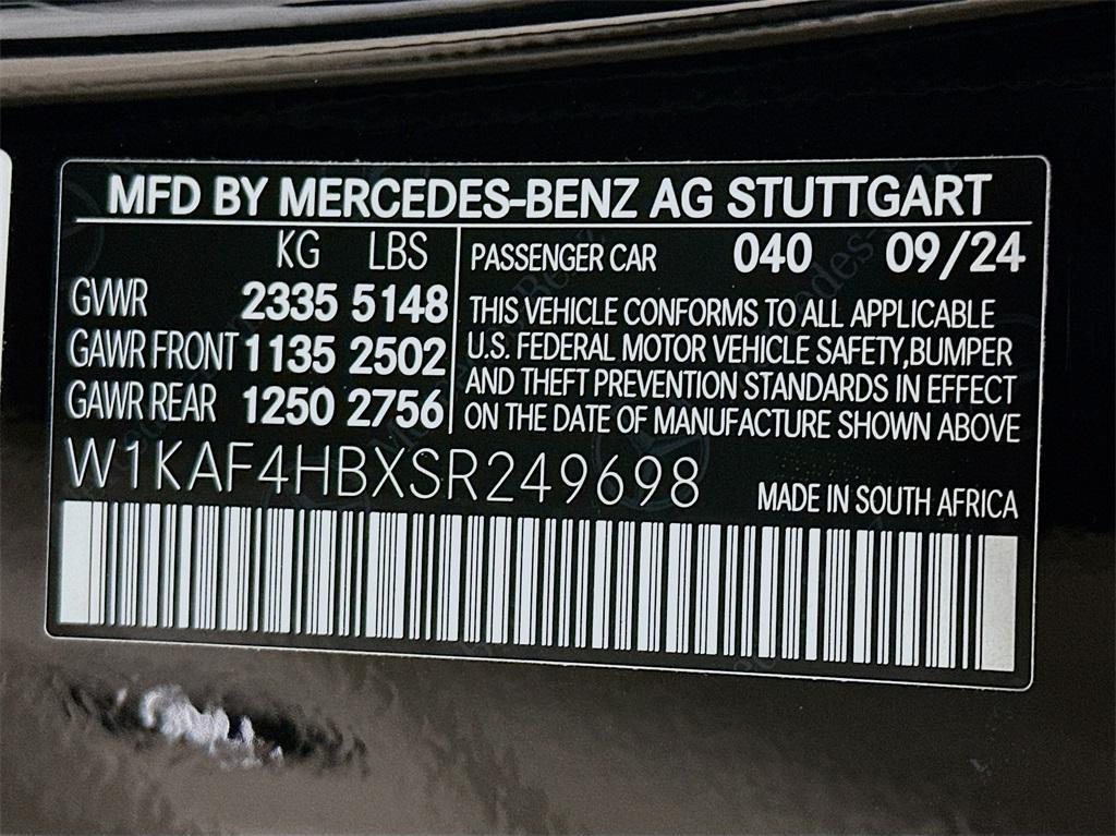 new 2025 Mercedes-Benz C-Class car, priced at $53,050