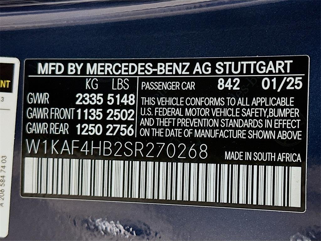 new 2025 Mercedes-Benz C-Class car, priced at $54,885