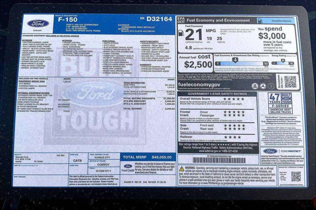 new 2025 Ford F-150 car, priced at $42,816