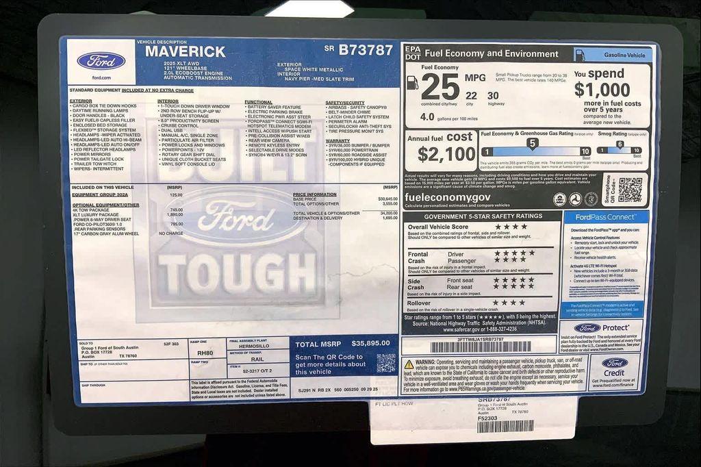 new 2025 Ford Maverick car, priced at $32,686