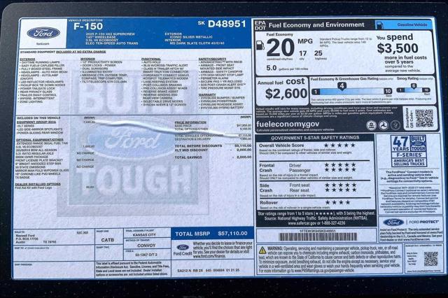 new 2025 Ford F-150 car, priced at $51,493