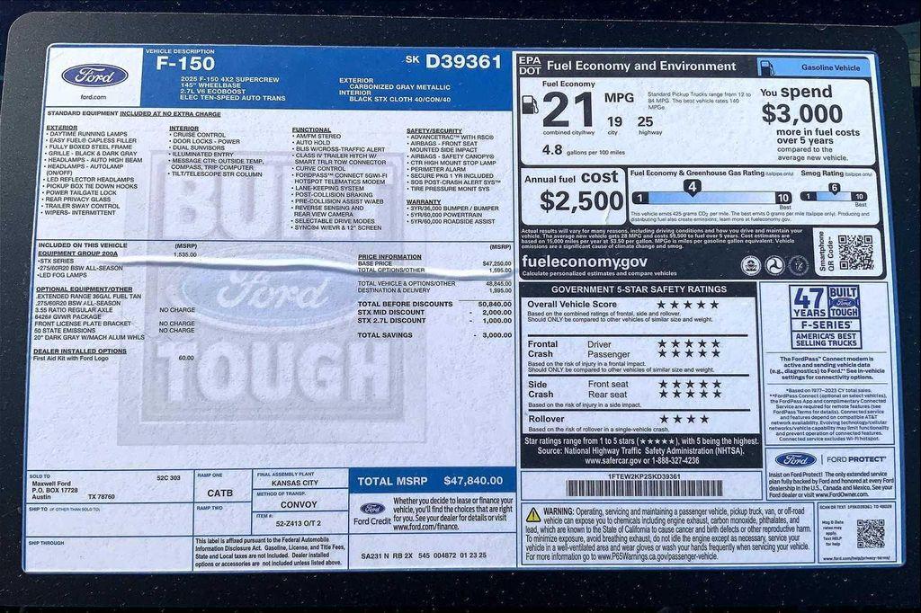 new 2025 Ford F-150 car, priced at $42,628