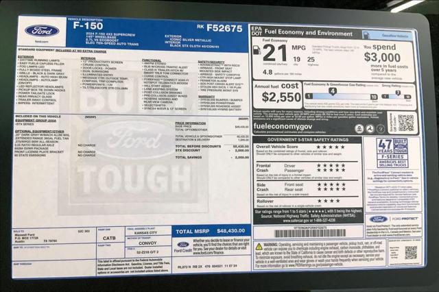 new 2024 Ford F-150 car, priced at $43,930