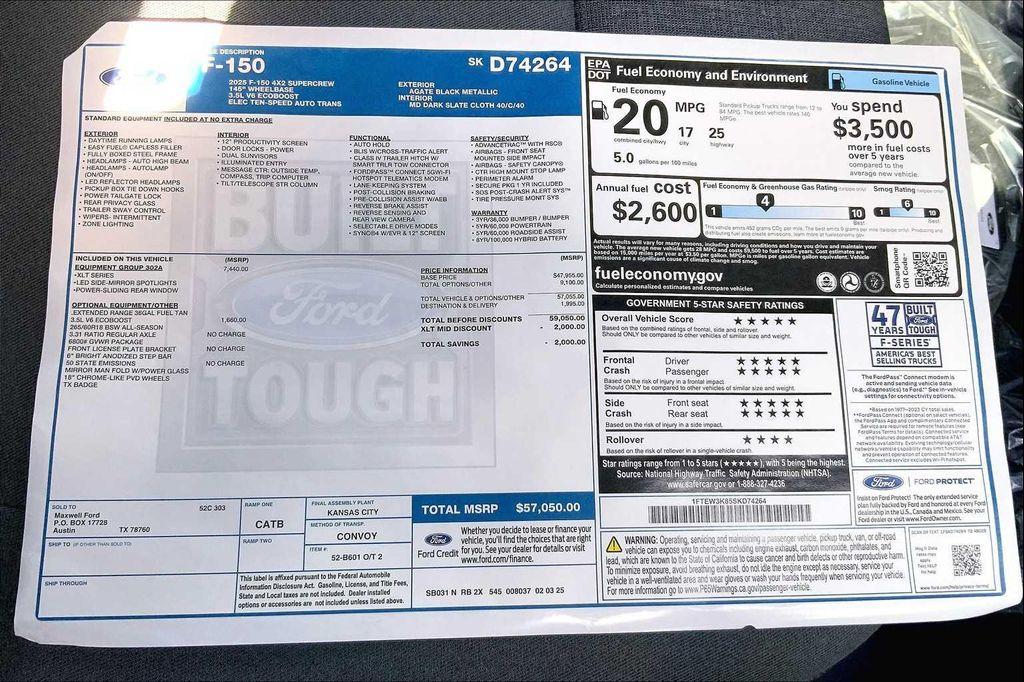 new 2025 Ford F-150 car, priced at $49,441