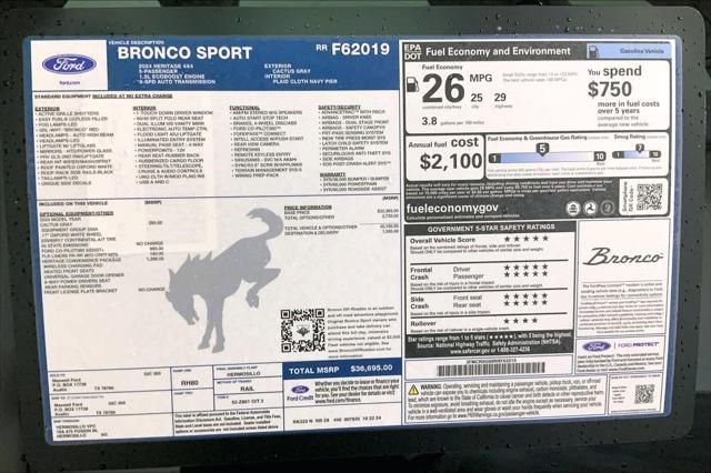 new 2024 Ford Bronco Sport car, priced at $35,945