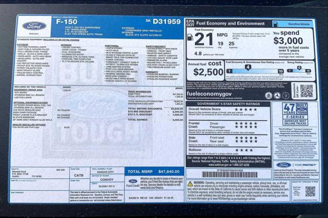 new 2025 Ford F-150 car, priced at $44,378