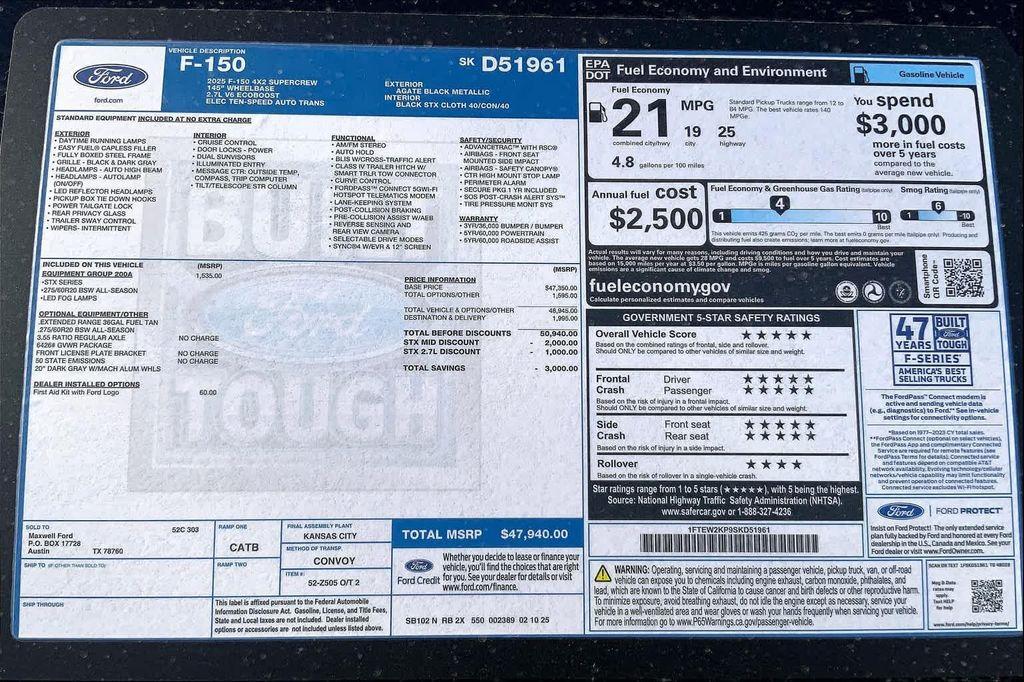 new 2025 Ford F-150 car, priced at $42,719