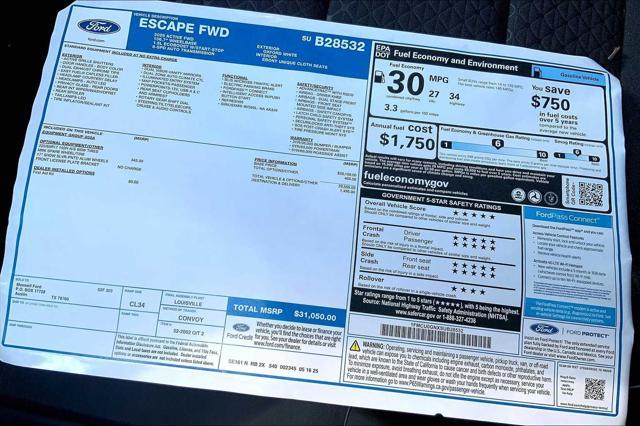 new 2025 Ford Escape car, priced at $31,050