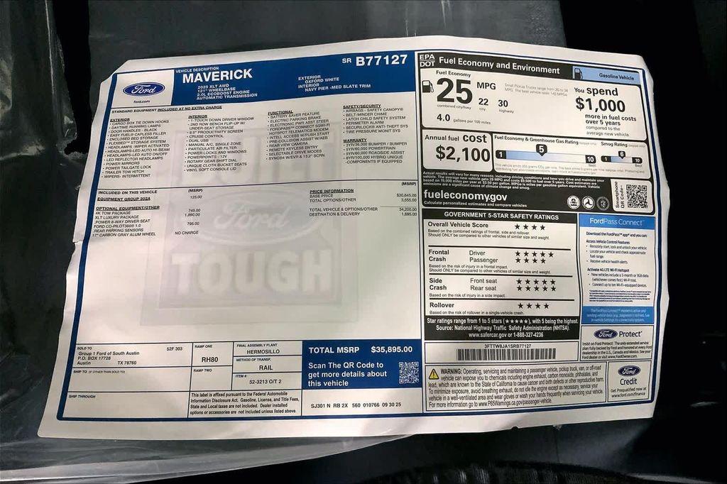 new 2025 Ford Maverick car, priced at $33,454