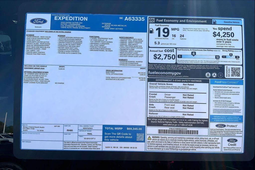 new 2025 Ford Expedition car, priced at $69,345