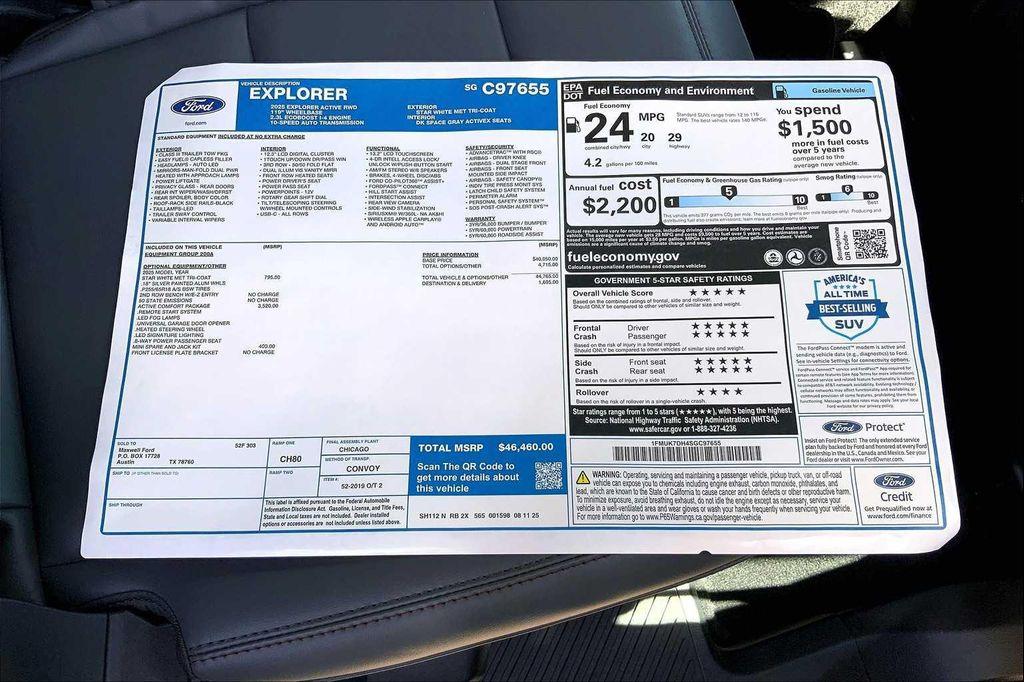 new 2025 Ford Explorer car, priced at $44,960