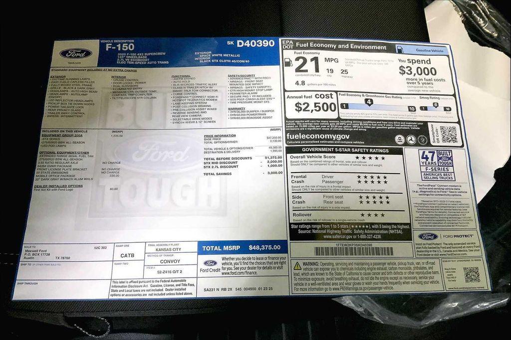 new 2025 Ford F-150 car, priced at $43,092