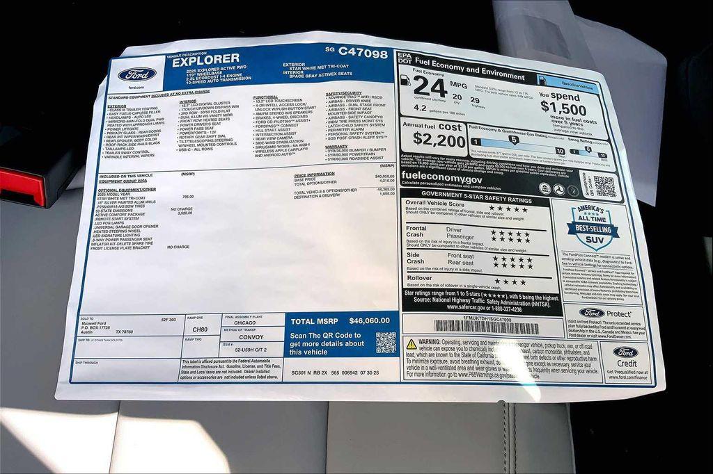 new 2025 Ford Explorer car, priced at $44,560