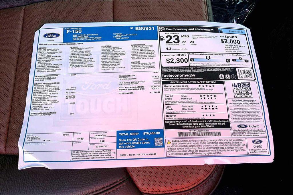 new 2025 Ford F-150 car, priced at $71,612