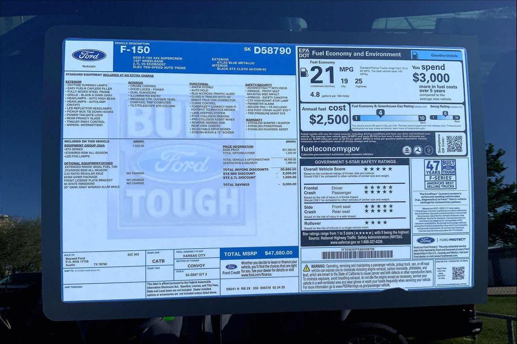 new 2025 Ford F-150 car, priced at $42,668