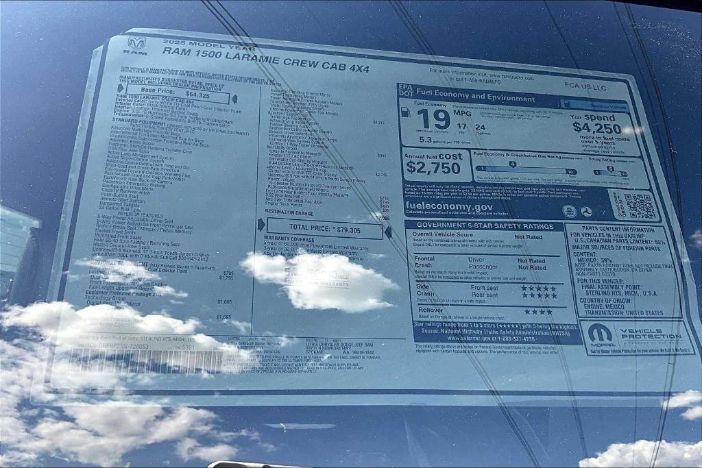 new 2025 Ram 1500 car, priced at $70,500