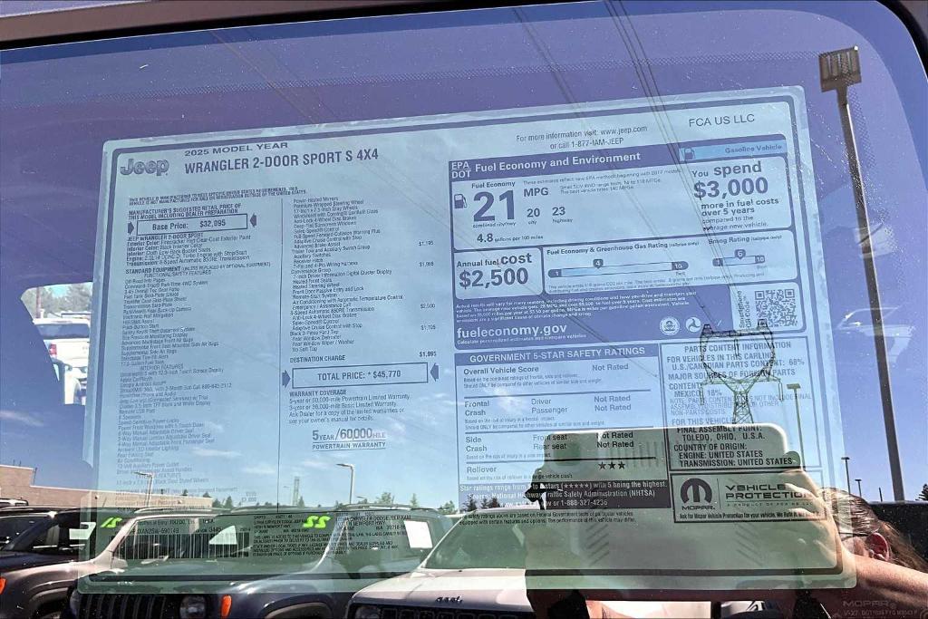 new 2025 Jeep Wrangler car, priced at $41,200