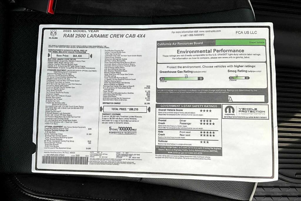 new 2025 Ram 2500 car, priced at $85,815