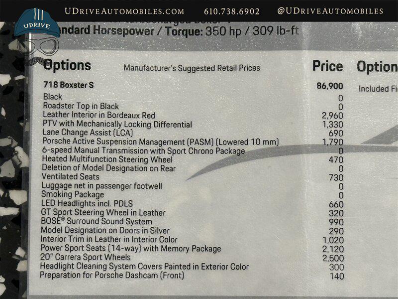 used 2025 Porsche 718 Boxster car, priced at $104,900