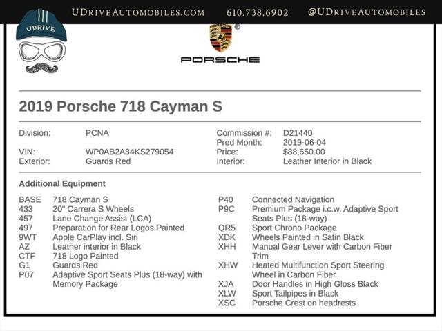 used 2019 Porsche 718 Cayman car, priced at $69,900