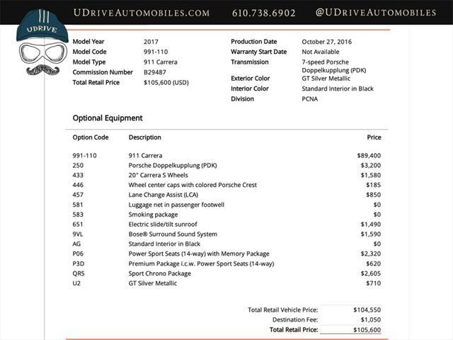 used 2017 Porsche 911 car, priced at $82,900