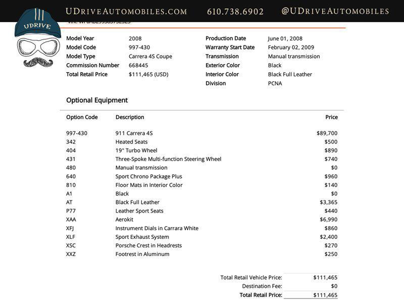 used 2008 Porsche 911 car, priced at $79,900